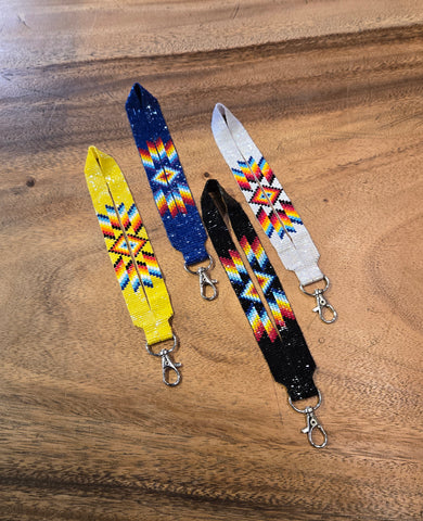 Loomed Cut Glass Wrist Lanyard Diamond Pattern (BLL-DIAMONDW)