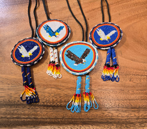 Beaded Bolo Tie - Eagle (BBT-006)