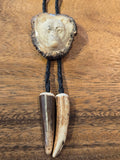 Carved Antler Bolo Tie - Bear (CBBT-3D-BEAR)