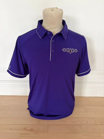 Embroidered Iroquois Confederacy Golf Shirt (Purple with White Trim)