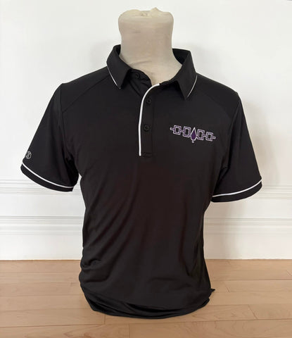 Embroidered Iroquois Confederacy Golf Shirt (Black with White Trim)