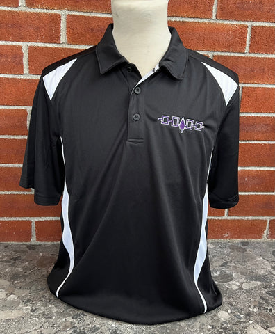 Embroidered Iroquois Confederacy Golf Shirt (Black & White)