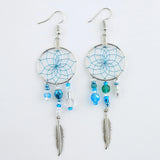 Dreamcatcher Earrings - Aqua 1” (DC18)