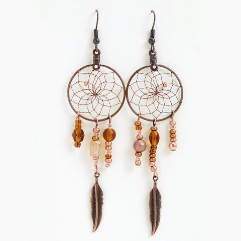 Dreamcatcher Copper Earrings - DCC19