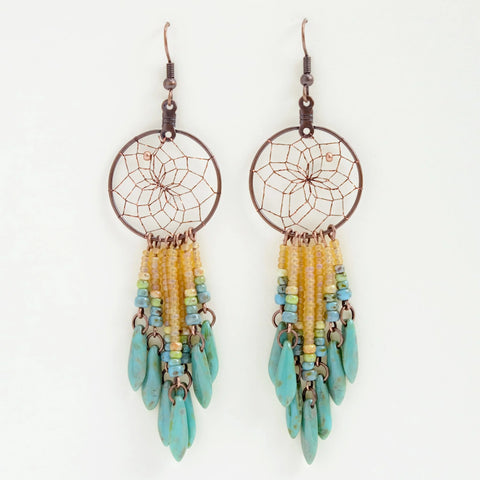 Dreamcatcher Copper Earrings - DCC20