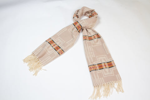 Wool Scarf - Morning Star: Beige / Brown (NTV-SCF10-5)