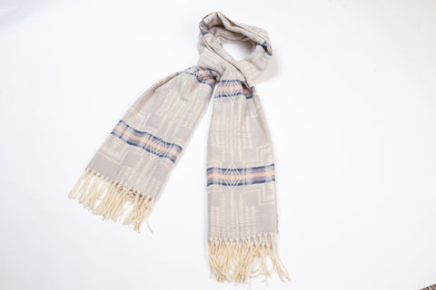 Wool Scarf - Morning Star: Beige / Grey (NTV-SCF10-9)