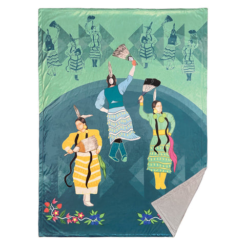 Premium Fleece Throw Blanket - Jingle Dress Dancers (BPF16)