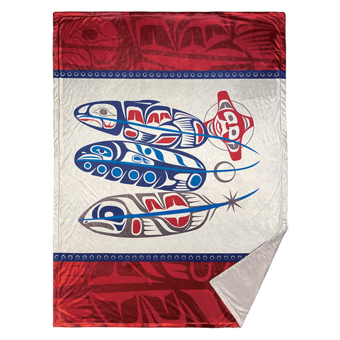 Premium Fleece Throw Blanket - Salmon Life Cycle (BPF12)