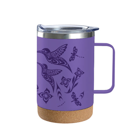 Cork Base Travel Mug with Handle - Hummingbird (TCMBH15)