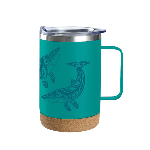 Cork Base Travel Mug with Handle - Humpback Whale (TMCBH14)