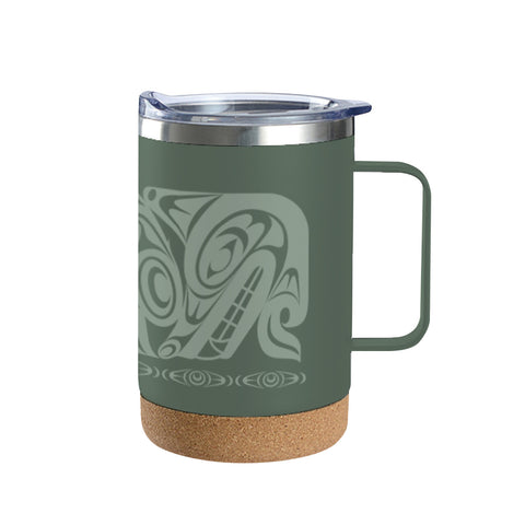 Cork Base Travel Mug with Handle - Urban Wolf (TMCBH16)