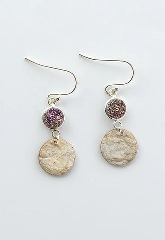 Sterling Silver Birch Bark Earrings (BBSS2)