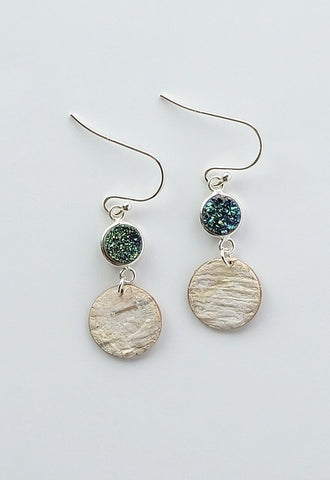 Sterling Silver Birch Bark Earrings (BBSS3)