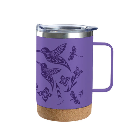 Cork Base Travel Mug with Handle - Hummingbird (TMCBH15)