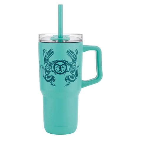 Insulated Tumbler with Straw - Wolves & Full Moon (TWS33)