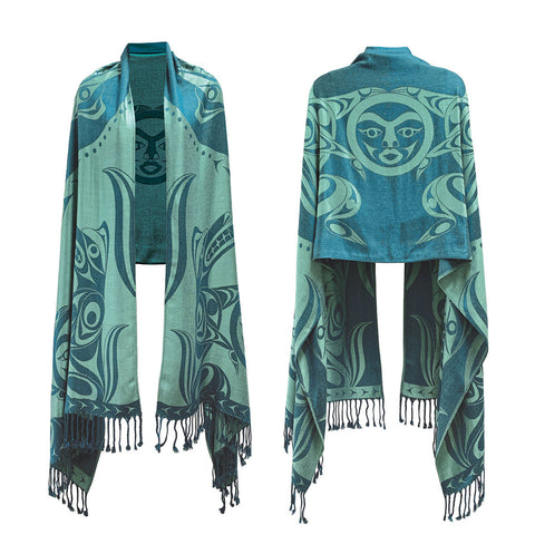 Shawl - Wolves & Full Moon (SHAWL16)