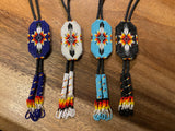 Beaded Bolo Tie - Feather Pattern (BBT-001)