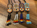 Beaded Bolo Tie - Feather and Star (BBT-005)