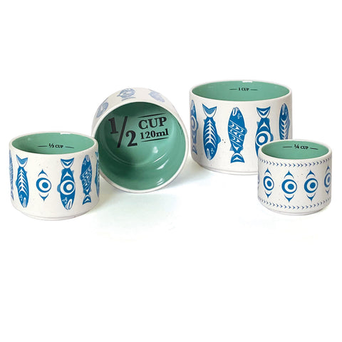 Ceramic Measuring Cup Set - Salmon in the Wild (MC17)