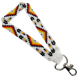 Loomed Cut Glass Wrist Lanyard Many Feather Pattern (BLL-C03W)