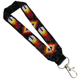Loomed Cut Glass Wrist Lanyard Feather Pattern (BLL-C01W)