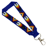 Loomed Cut Glass Wrist Lanyard Feather Pattern (BLL-C01W)