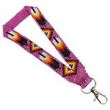 Loomed Cut Glass Wrist Lanyard Feather Pattern (BLL-C01W)