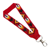 Loomed Cut Glass Wrist Lanyard Feather Pattern (BLL-C01W)