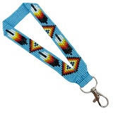 Loomed Cut Glass Wrist Lanyard Feather Pattern (BLL-C01W)