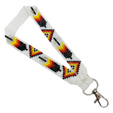 Loomed Cut Glass Wrist Lanyard Feather Pattern (BLL-C01W)