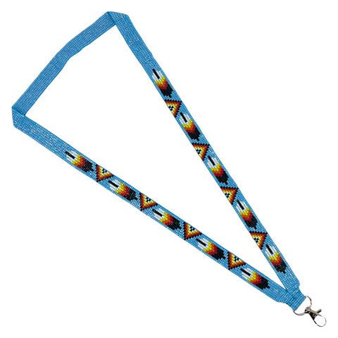 Loomed Cut Glass Lanyard Feather Pattern (BLL-C01)