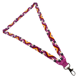 Loomed Cut Glass Lanyard Geometric & Feather Pattern (BLL-C03)