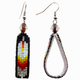 Beaded Loop Feather Earrings (BCC-E07)