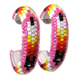 Peyote Stitch Beaded Hoop Earrings (BHC-3CM)