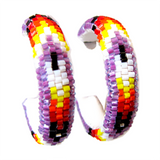 Peyote Stitch Beaded Hoop Earrings (BHC-3CM)