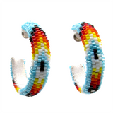 Peyote Stitch Beaded Hoop Earrings (BHC-3CM)