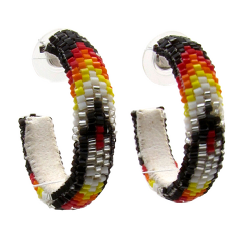 Peyote Stitch Beaded Hoop Earrings (BHC-4CM)