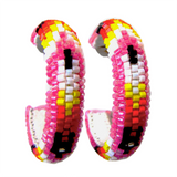 Peyote Stitch Beaded Hoop Earrings (BHC-4CM)