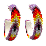Peyote Stitch Beaded Hoop Earrings (BHC-4CM)
