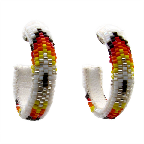 Peyote Stitch Beaded Hoop Earrings (BHC-5CM)