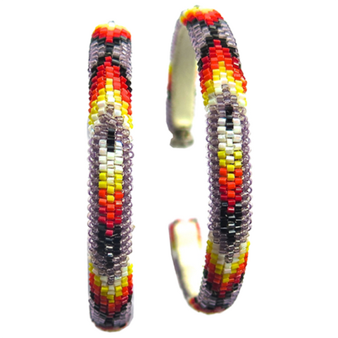 Peyote Stitched Beaded Hoop Earrings (BHC-6CM)