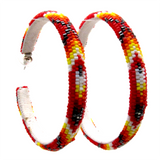Peyote Stitched Beaded Hoop Earrings (BHC-6CM)