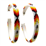 Peyote Stitched Beaded Hoop Earrings (BHC-6CM)
