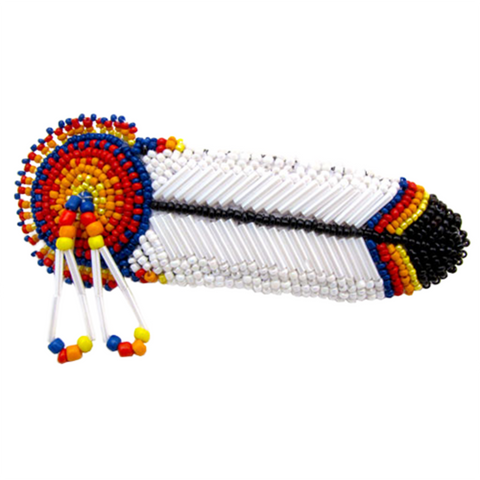 Beaded Barrette - Feather (BBW-001)