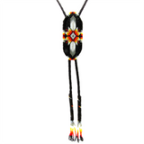 Beaded Bolo Tie - Feather Pattern (BBT-001)