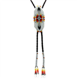 Beaded Bolo Tie - Feather Pattern (BBT-001)