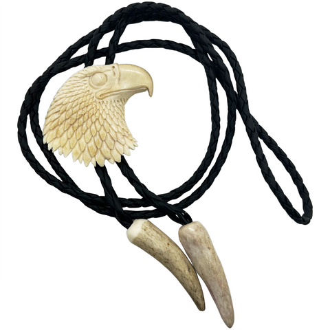 Carved Antler Bolo Tie - Eagle (CBBT-3D-EAGLE)