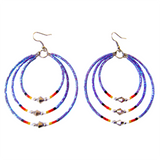 Memory Wire 3 hoop Beaded Earrings (BMW-C03)