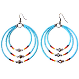 Memory Wire 3 hoop Beaded Earrings (BMW-C03)